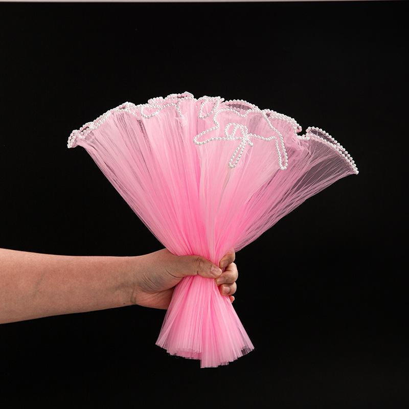 Färska Blommor Pärl Våg Garn Nät - Bukettinslagning & Blomsterbutiks Material