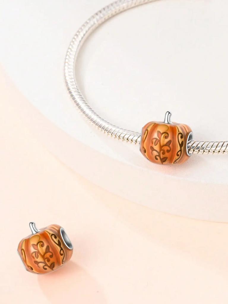 Copper Plated Original Charms Autumn Pumpkin Ginkgo Mushrooms Beads Fit Bracelet Women'S Jewelry Gift