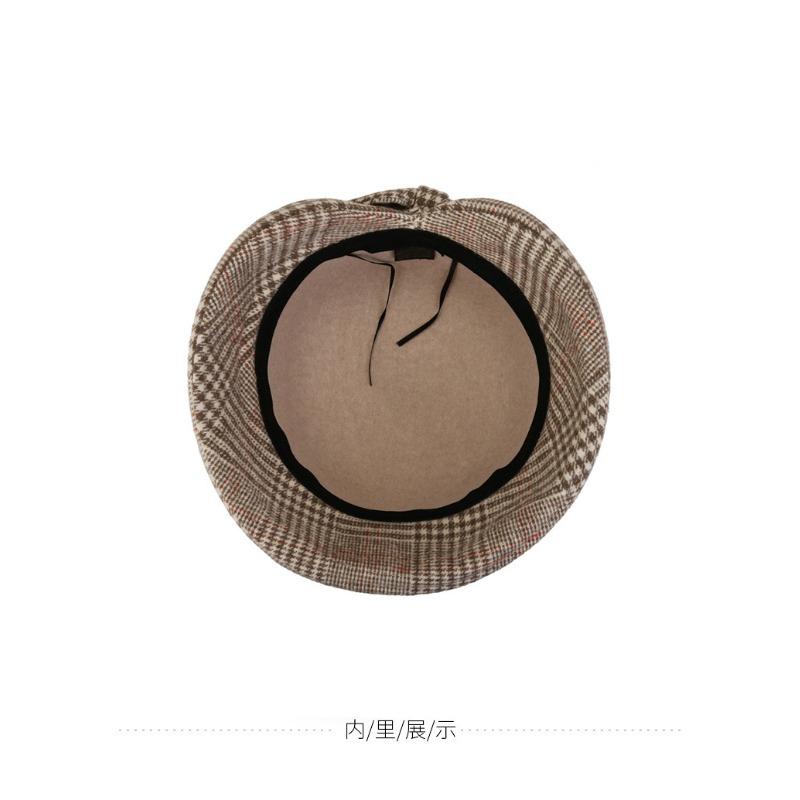 Women S Elegant Wool Bucket Hat With Bow Plaid For Mom Autumn Winter