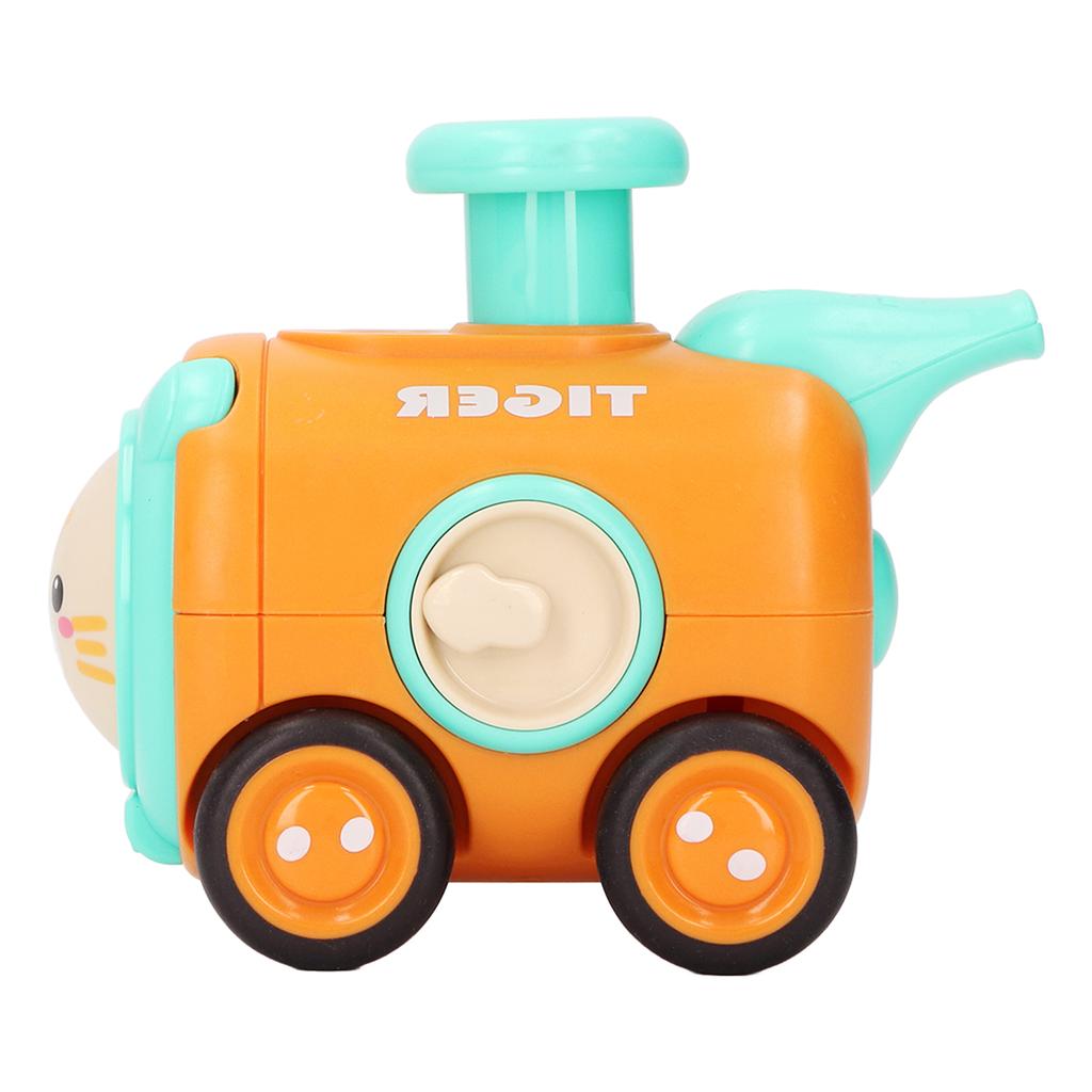 Press Pull Back Car Cartoon Pull Back Vehicle Train Toy with Whistle for Children Boys Toddlers