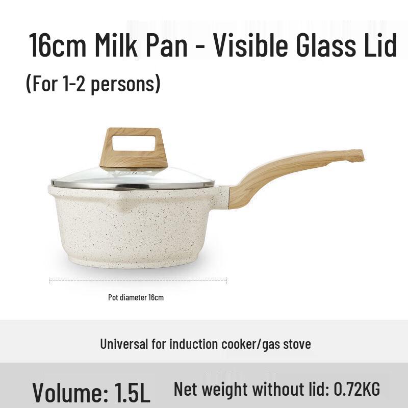 MINGJUE Maifan Stone Non-stick Milk Pot with Lid