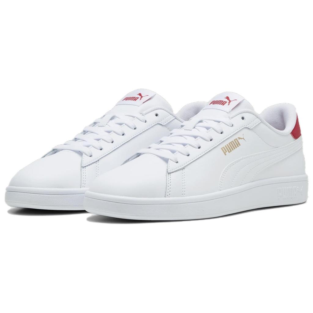 PUMA Smash 3.0 Low top Skateboard Shoes Unisex White Red 390987-17
