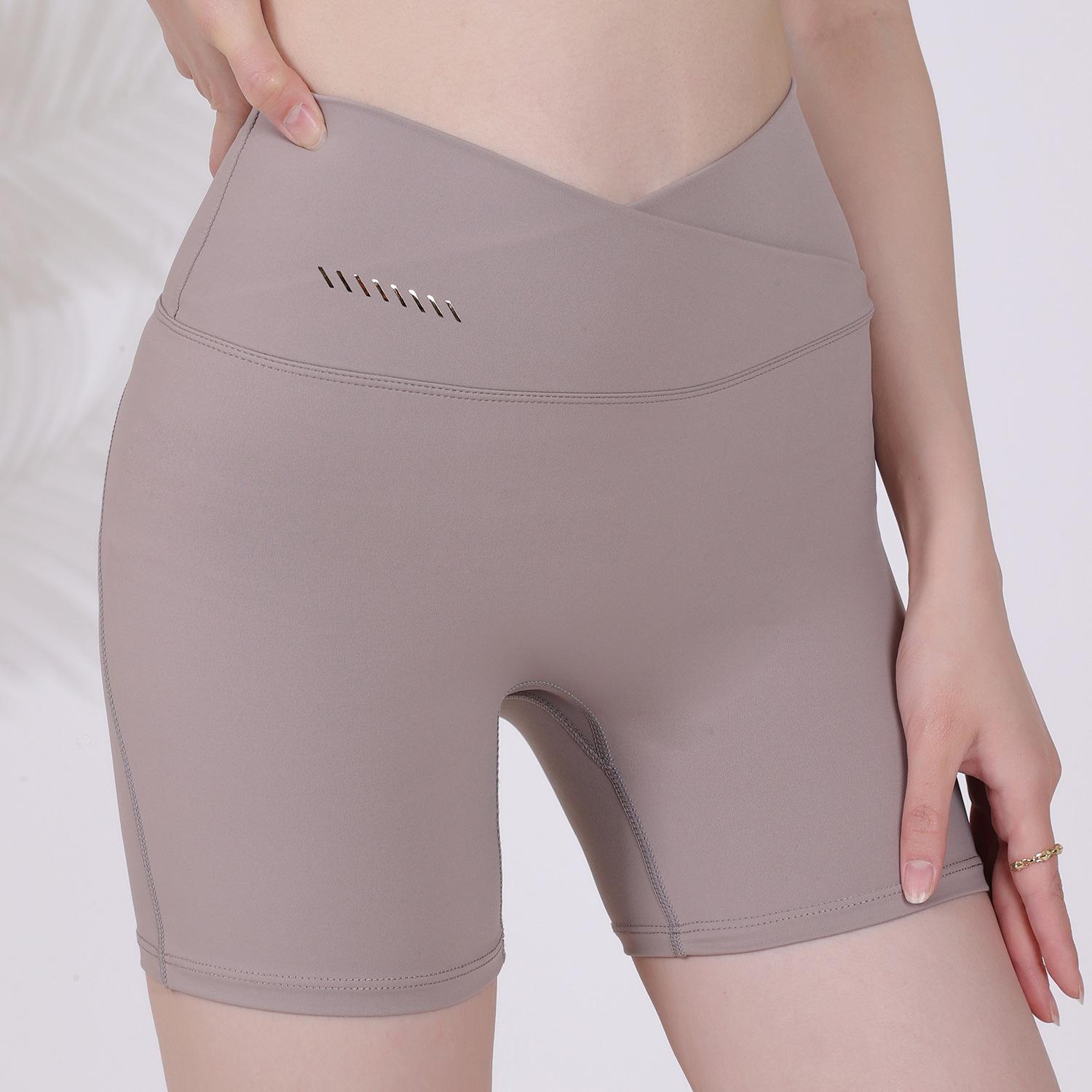 

High Elastic V-Waist Slimming Sports Shorts Women s Peach-Lifting Yoga & Running Quick-Dry Pants Small