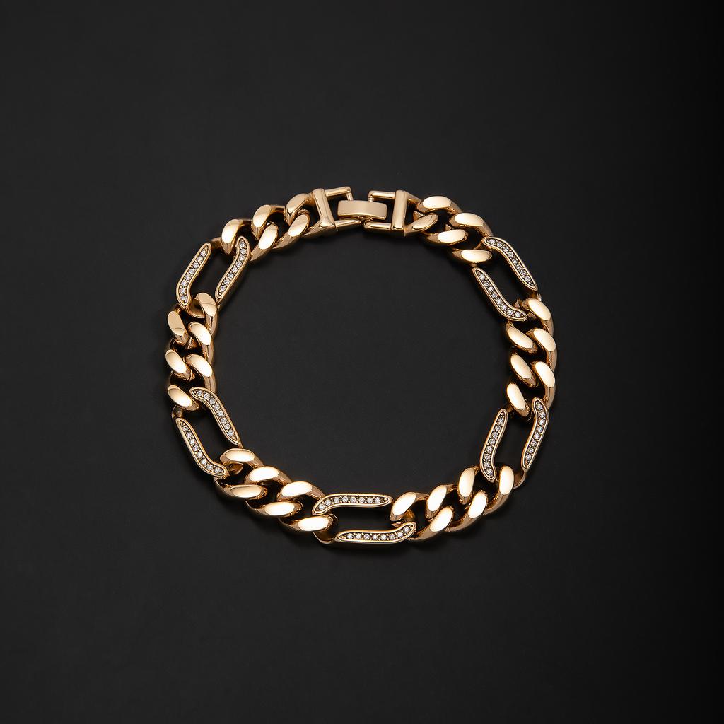 New Stainless Steel Gypsy 1:1 Full Diamond Bracelet, Light Luxury Fashion Trend Personalized Chain