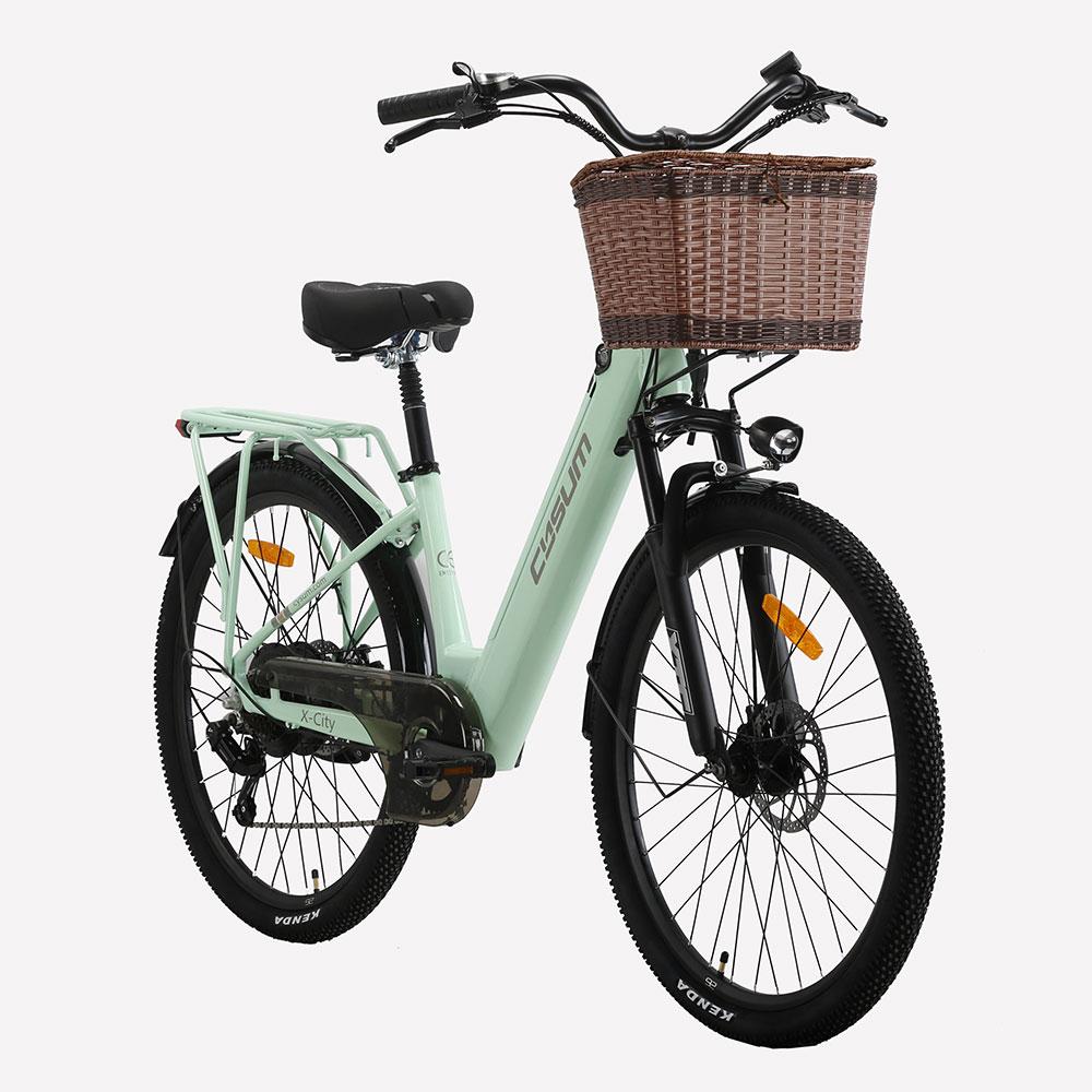 Cysum X-city Dreamy Purple Damen Urbanes Pendler E-Bike Mit Kindersitz 48V10.4Ah Akku 250W Elektrofahrrad 26 '' Straßenreifen Outdoor Elektrofahrrad
