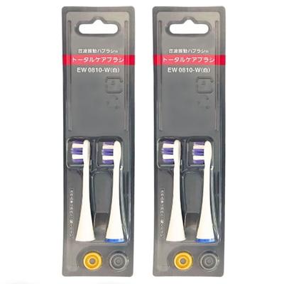 Set of 4: Genuine EW0810-W Total Care Brush Replacement Brushes, White, 2-Piece Set, for Sonic Toothbrushes