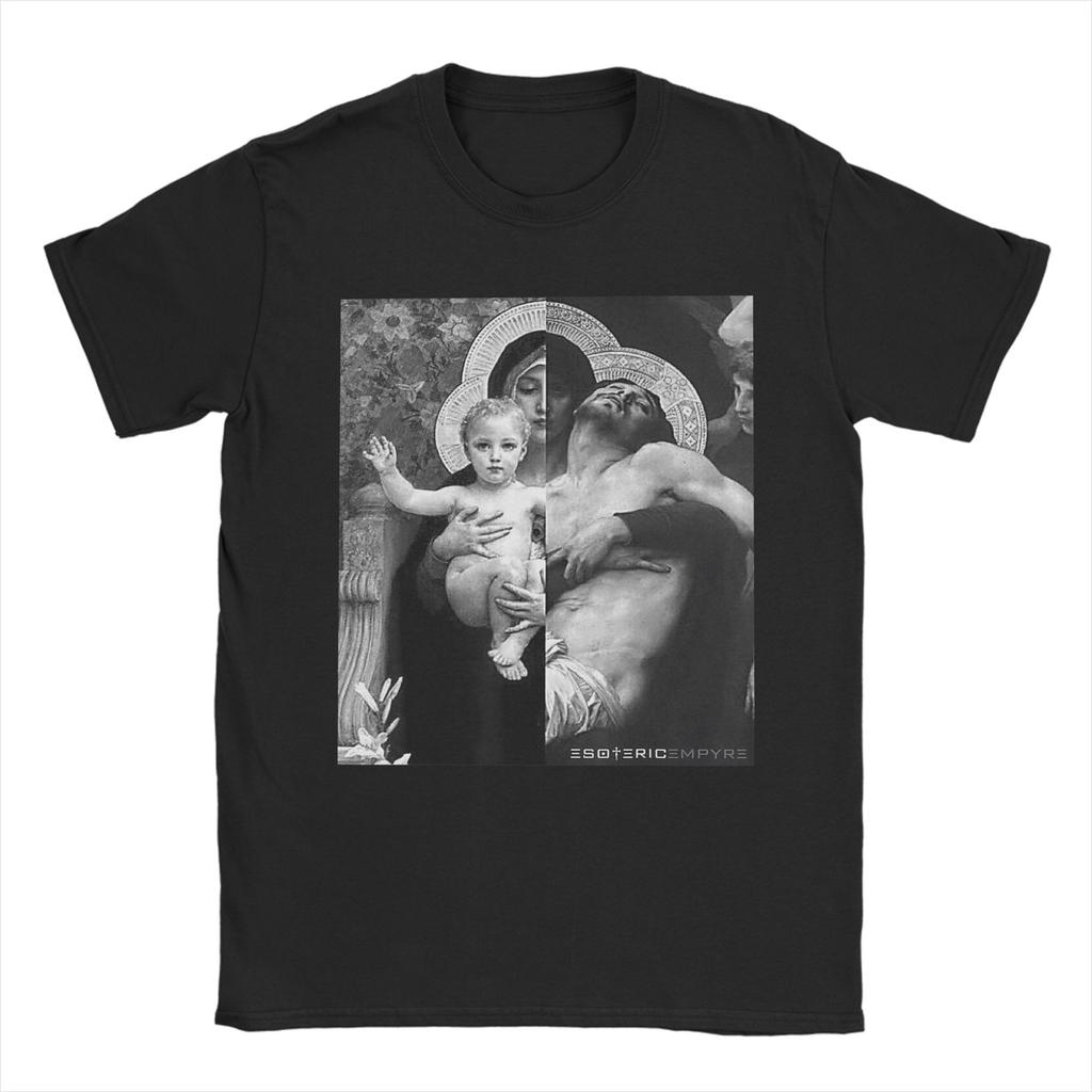 Vintage T Shirt Summer Tattoo Style Virgin Mary Hippie T Shirts  100 Cotton Tshirt for Men Y2K Retro Print Short Sleeve Clothes