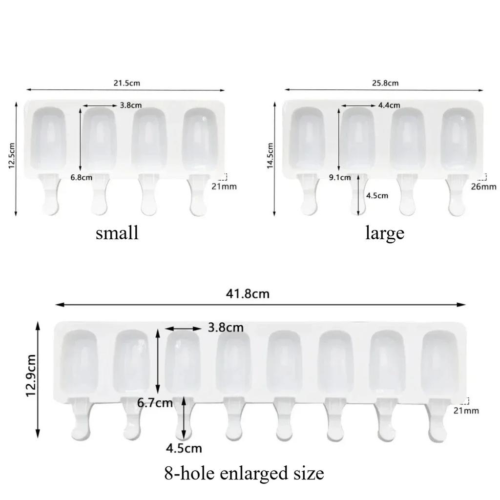 DIY Silikon Eis am Stiel Formen  Große Ovale Hausgemachte Eis am Stiel Form Geeignet für Saft Eis am Stiel Süßigkeiten und Backzubehör