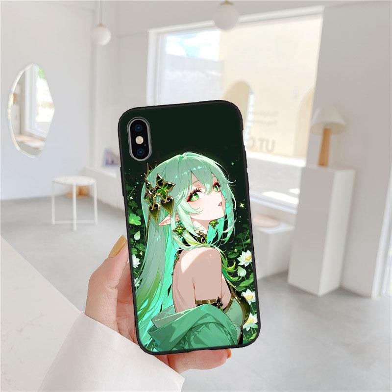 LO48 Genshin Impact Furina Aether Soft Shell Phone Case for iPhone 16 15 14 13 12 Pro Max Plus Mini