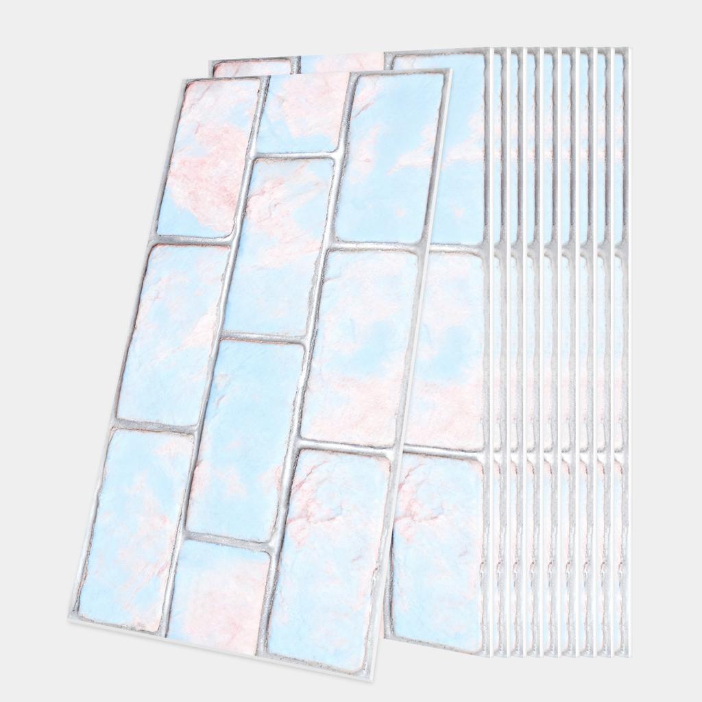 10/20/30Pcs 3D Mosaic Tile Stickers - Waterproof PVC Wall Decals - Thickened Self-Adhesive Brick Wallpaper for Kitchen & Bathroom - Multiple Designs