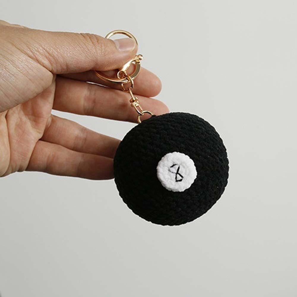Billiards Rugby Crochet Soccer Keyrings Tennis Baseball Sport Ball Pendant Backpack