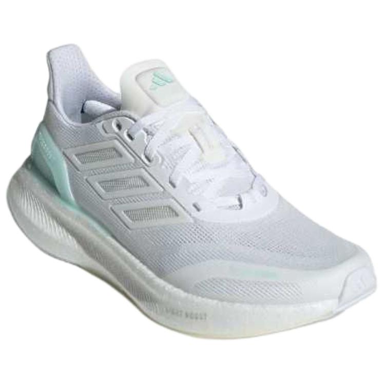 Adidas PUREBOOST 5 Abrasion Resistant Low Top CLIMACOOL Sprint Training Running Shoes Women's White Green Sneakers JP6683