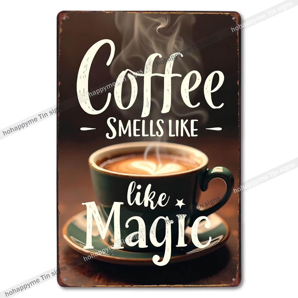 Vintage Coffee Metal Tin Sign Cafe Wall Art Decor Living Room Home Pubs Bar Decoration