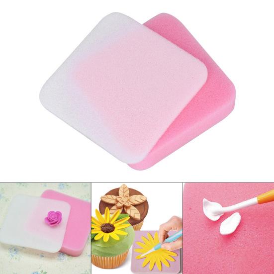 2 Stück Schaumstoff Fondant Trocken Schwamm Pad Blume Formmatte Dekoratives Modellierwerkzeug