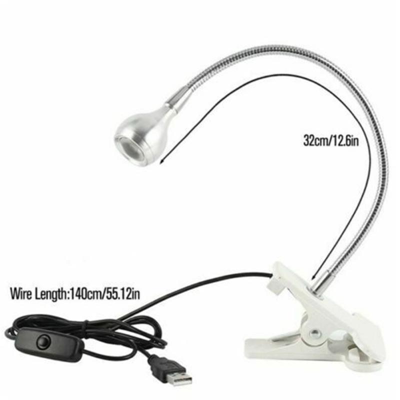 Usb Flexible Led  Reading  Light Metal Clip Design Usb Powered Beside Bed Desk Table Lamp