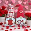 Heart-Shaped Gnome Couple Figurines for Valentine's Day Window Display and Festive Decor