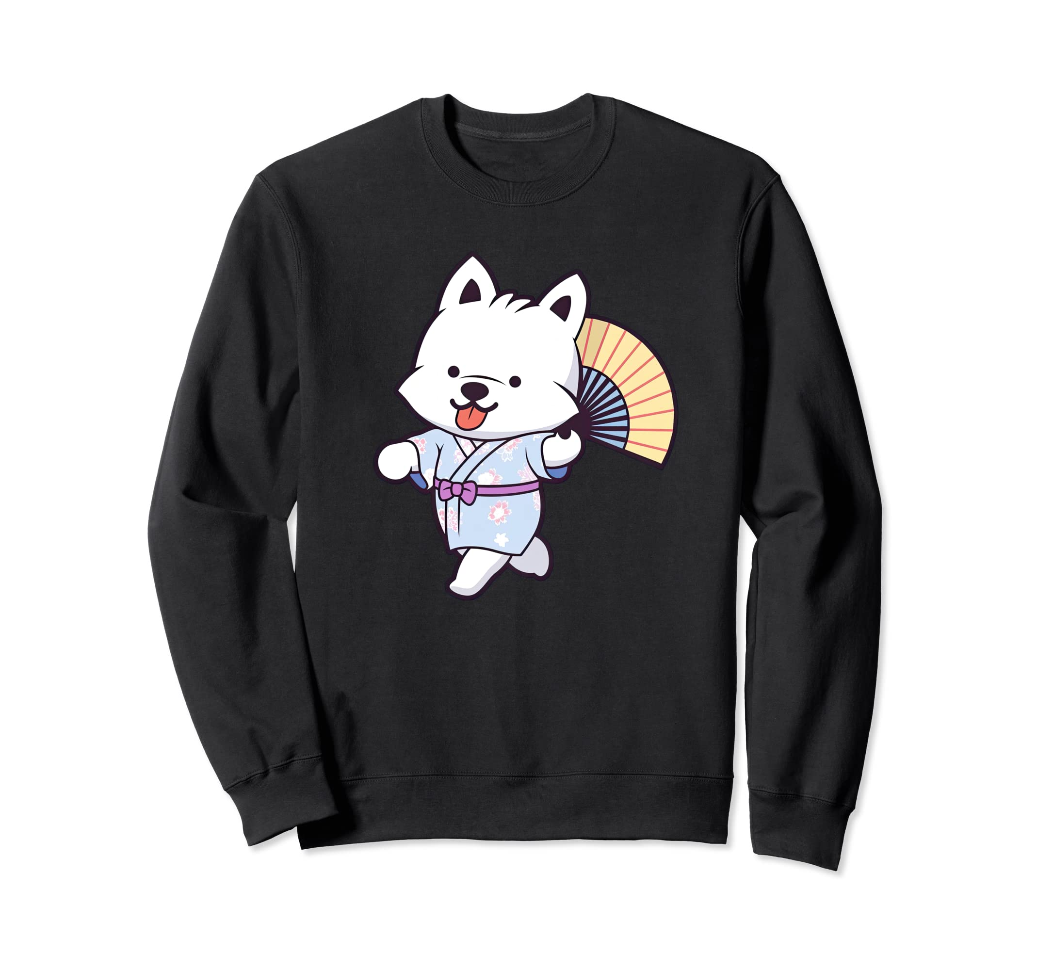 

West Highland White Funny Summer Sweatshirt Terrier, Yukata, Dog, Festival, чёрный