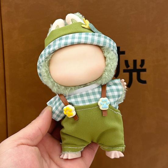 17cm Doll Clothes Set Hat Overalls Doll Outfit Playtime Doll Attire Easy Dressing Fashion Accessories