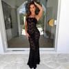 Women's summer hot-selling sexy lace splicing strap backless long slim tube top dress women