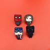 Marvel Q Superhero Brooch: Classic Avengers Spider-Man & Captain America Badge.