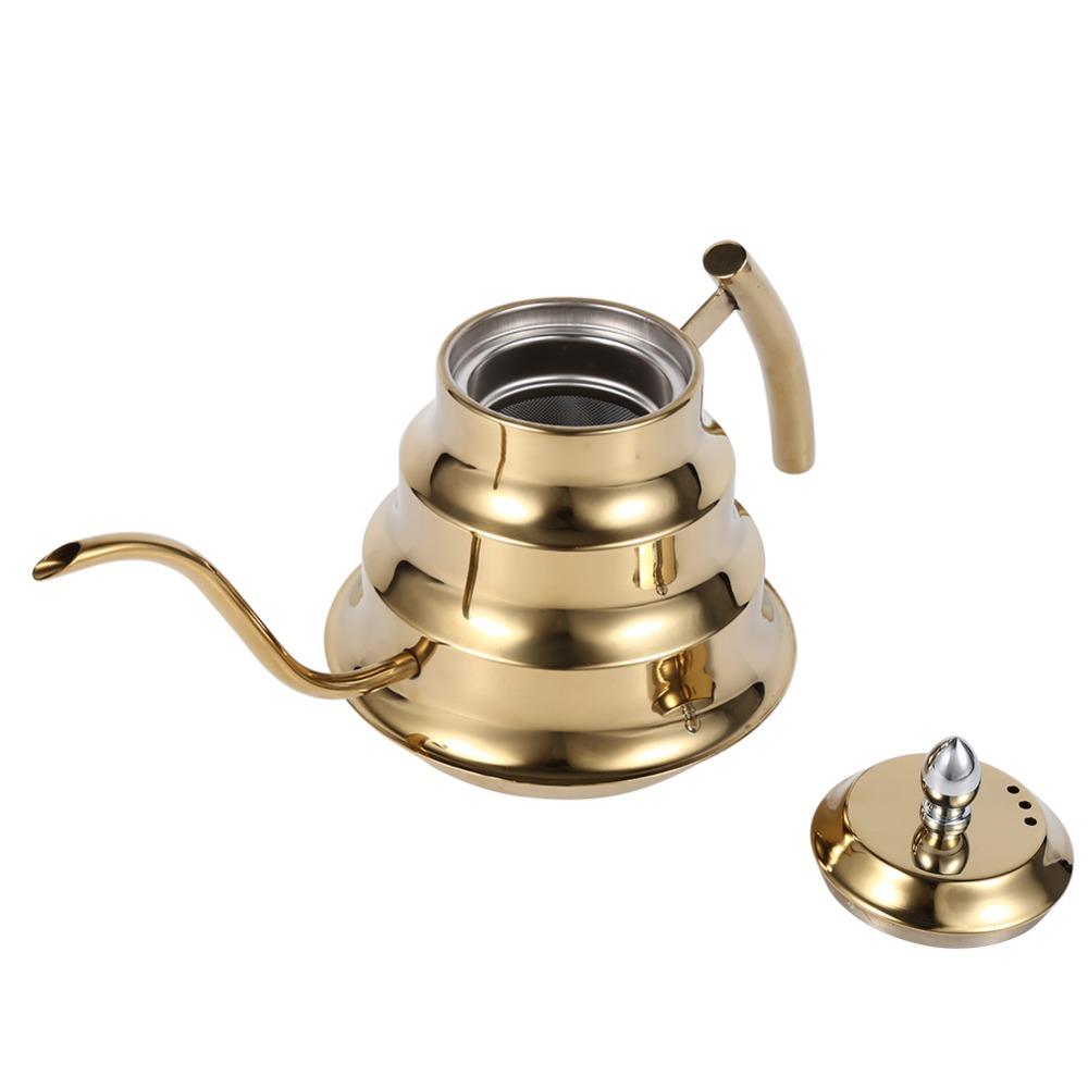 Bamboo Joint Design Drip Pot Maker Stainless Steel Pour Over Coffee Kettle  Tea Infusion
