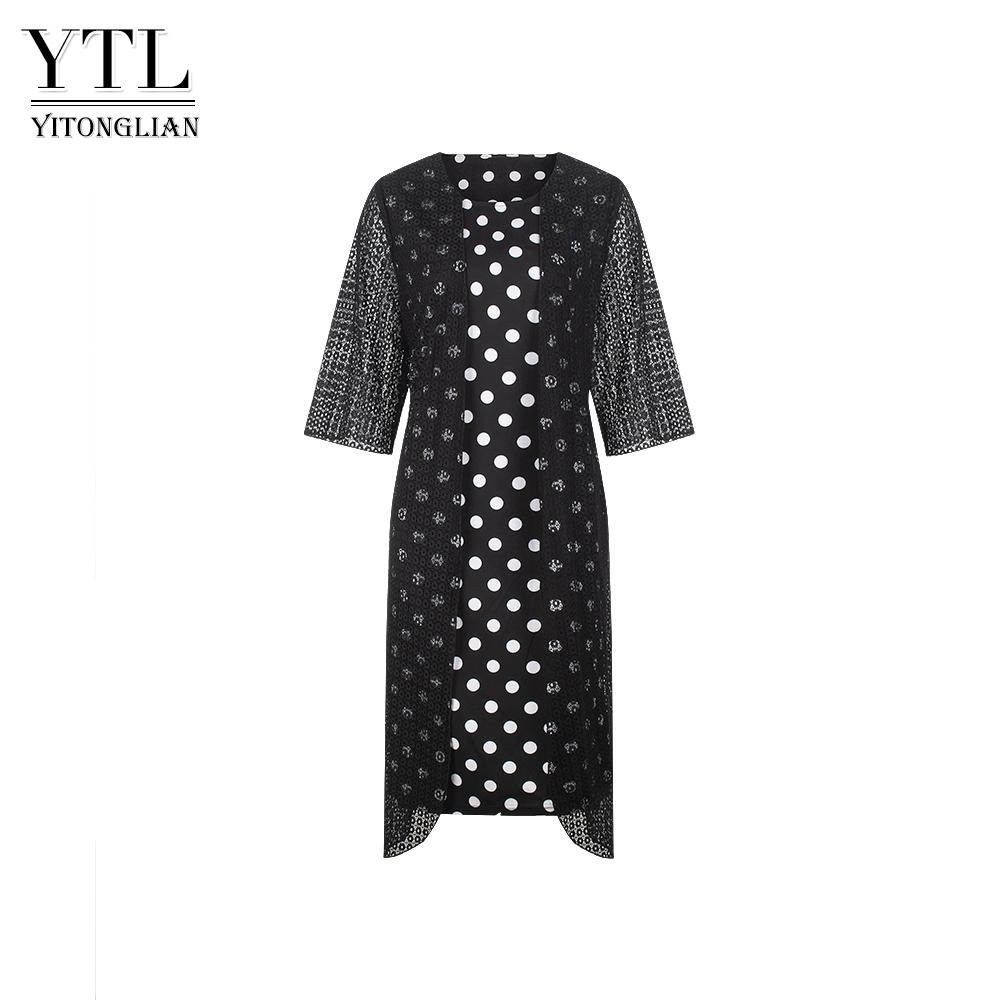 

Женское летнее винтажное платье в горошек с короткими рукавами больших размеров