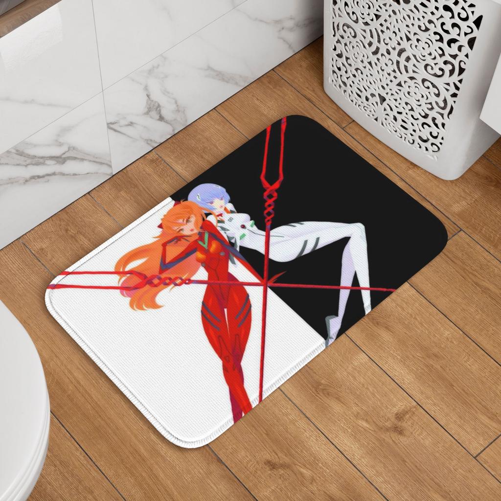 Alfombrilla de Entrada para el Suelo Delantero de Manga Evangeliones Bienvenida Interior Baño Cocina Felpudo Balcón Alfombra Felpudo