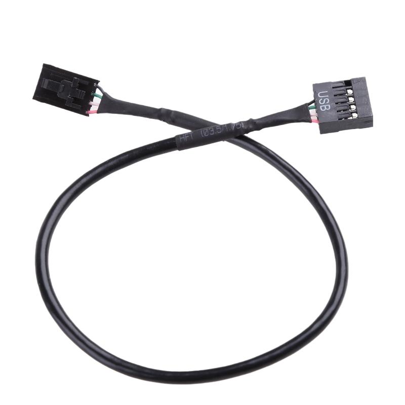 9pin USB Header Male 1 to 2 Female Extension Card USB 2.0 Splitter Cable Connector for Motherboard, Adapter Port