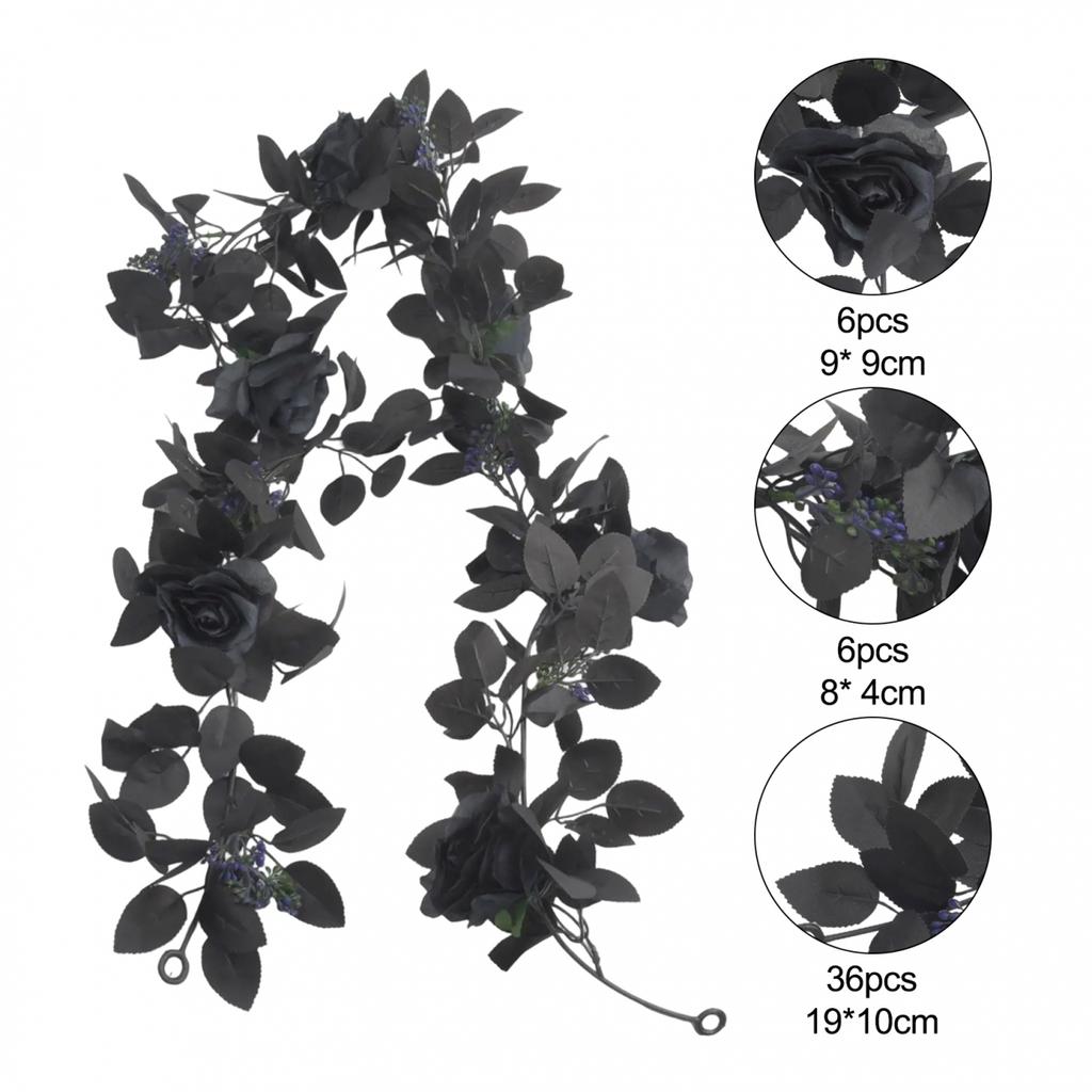 Realistic And Natural Look Artificial Flowers Fake Roses Halloween Garland