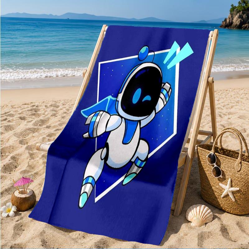 Weltraumabenteuer Astro Bot Strandtuch, Schnelltrocknend, Pflegeleicht, Geeignet für Fitness und Strandurlaub, Sport-Essential
