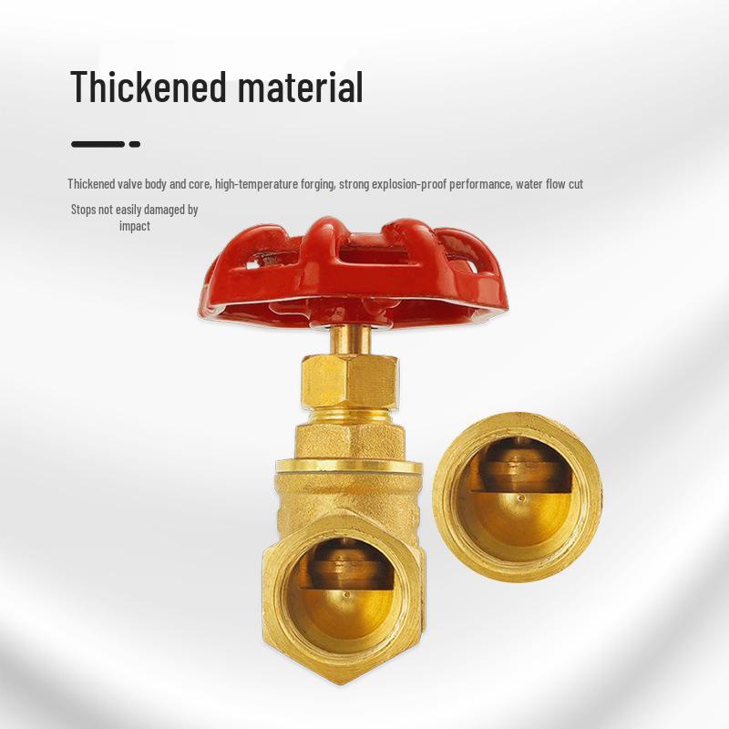 Thickened Copper Gate Valve for 1/2", 3/4", 1" Pipes - Compatible with Solar, Hot Water, and Air Conditioning Systems