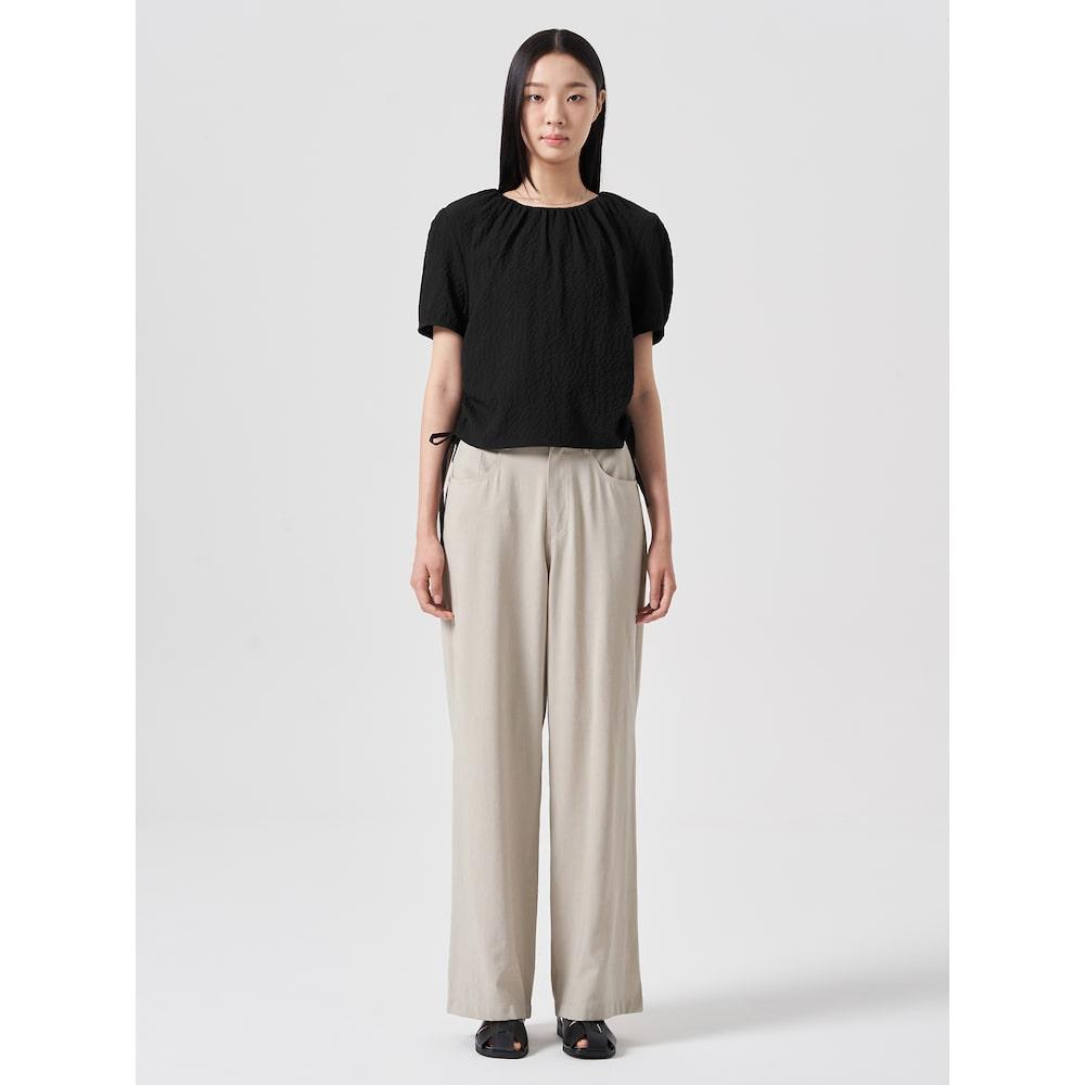 8SECONDS Back Elastic Wide Pants Beige