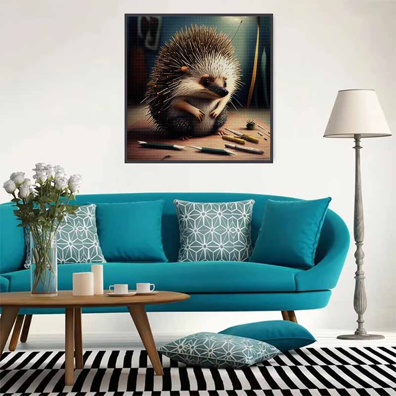 New Arrival 5D DIY Full Circle Diamond Painting "Hedgehog" Embroidery Cross Stitch Home Decor Gift