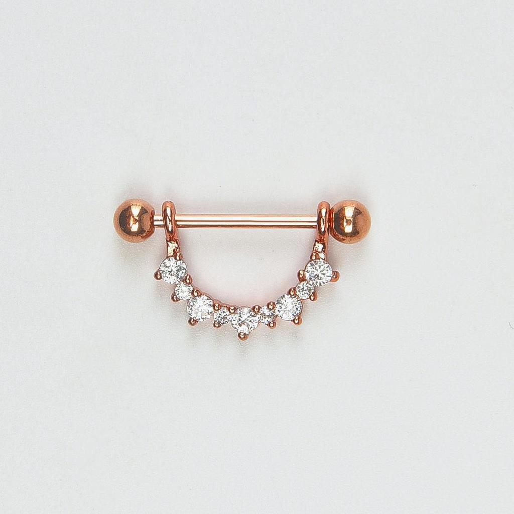 U-shaped Rhinestone Nipple Ring - Geometric Erotic Women's Body Piercing Jewelry