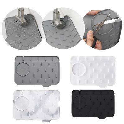 Silicone Faucet Splash-proof Water Pad Drain Tray Waterproof Pad Sink Storage Drying Pad Slope Don't Store Water