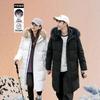 Long Winter Down Coat Men Women Knee-Length Thick Warm Parka With Real Fur Collar 85-90% White Duck Size Up To 4XL