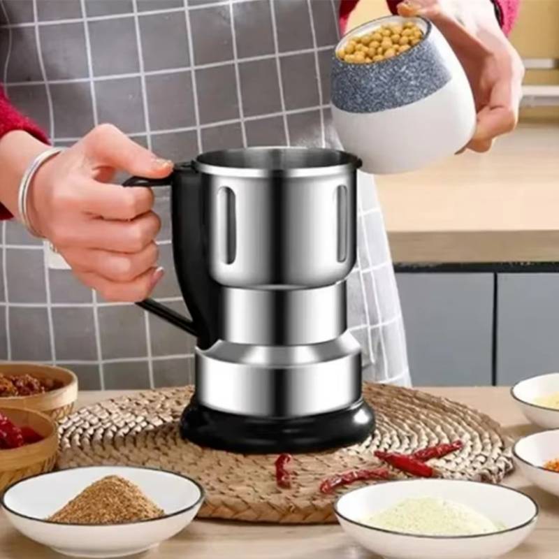 Home Use Stainless Steel Grain Grinder With Dual Blades For Spices And Herbs