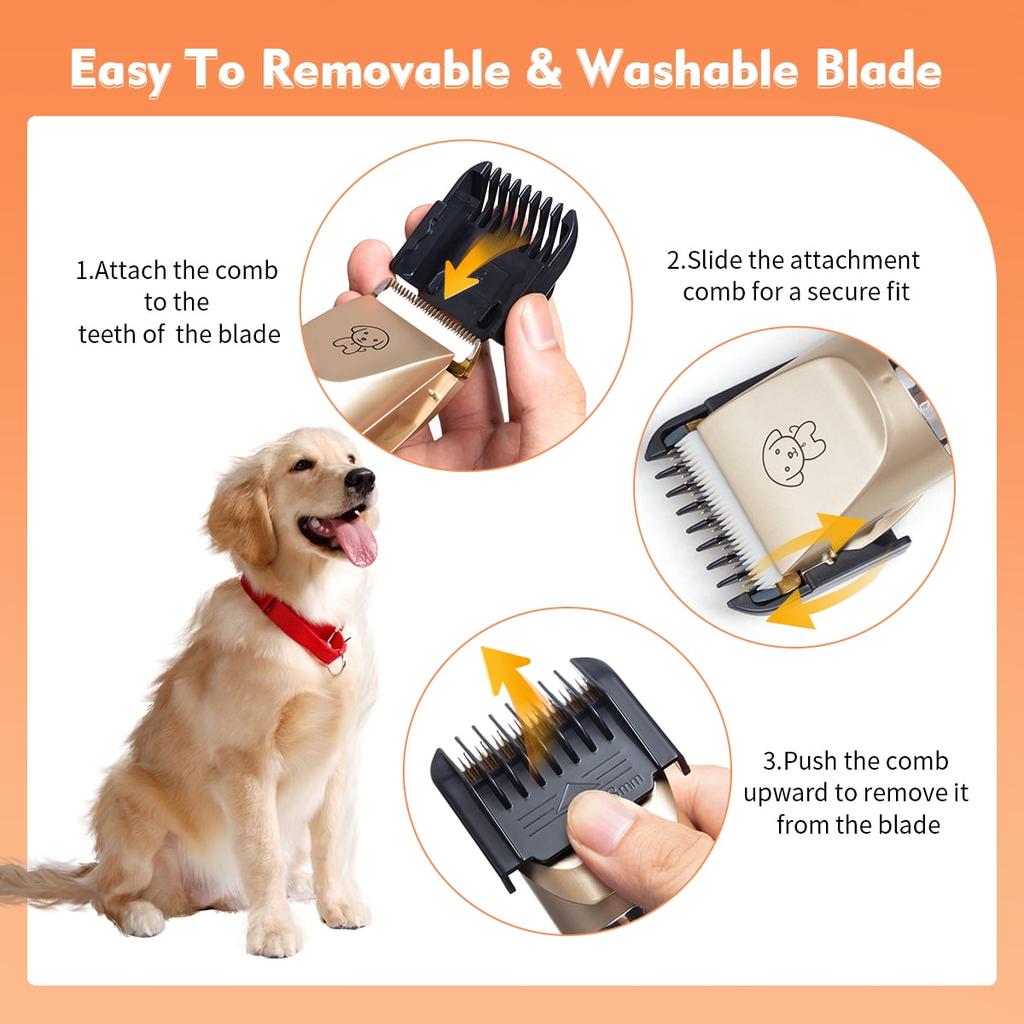 Dog Clippers Cordless Pet Grooming Kit with LED Power Display,Dog Paw Trimmer For Grooming, Low Noise Trimmer, Dog Nail Trimmers 