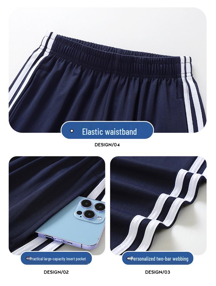 Light Blue Short-Sleeve Polo School Uniform Set for Middle and High School Students