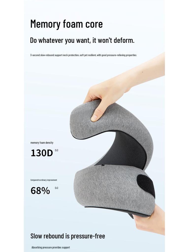 Cross-Border Memory Foam U-Shaped Travel Pillow for Office, Nap, Driving, and Airplane Neck Support.