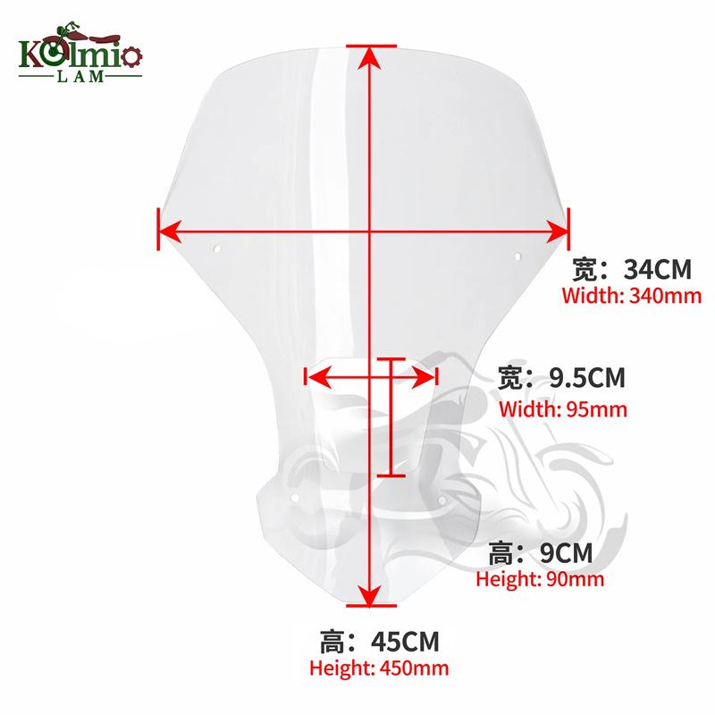 45cm Motorcycle Windshield Windscreen Fit for 2016 -  HONDA CRF1000L  Twin CRF 1000L 2017 2018 Wind Deflector CRF1000