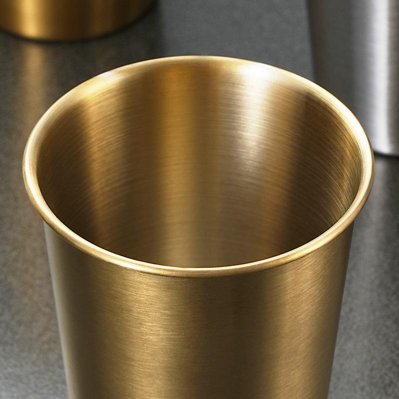 Gold 304 Stainless Steel Beer Mug - Single Layer, Stackable Outdoor Cup for Cold Drinks