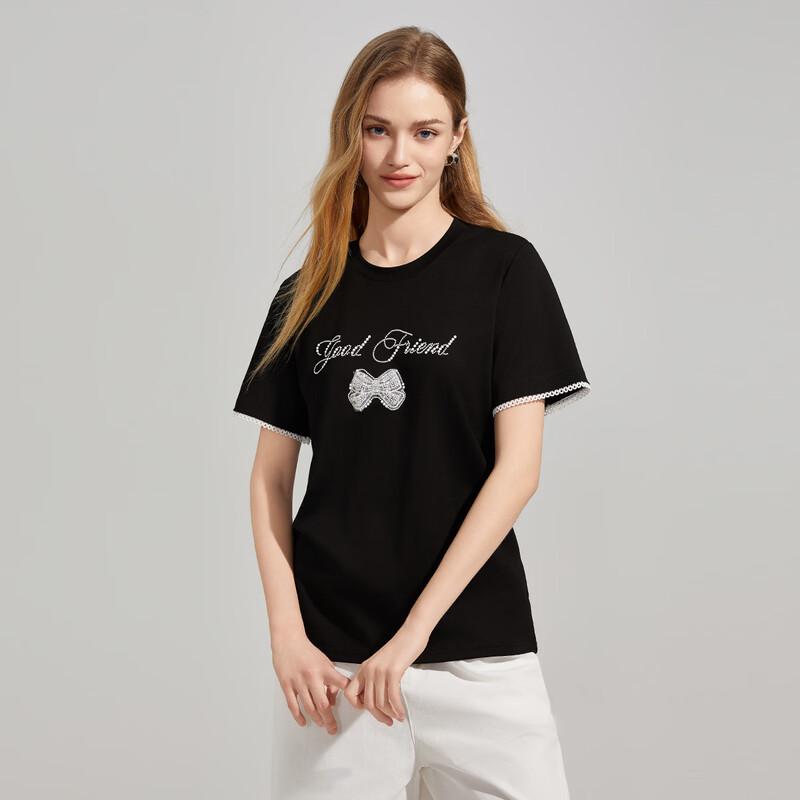 Women s Lace Bow Short Sleeve T-shirt 38