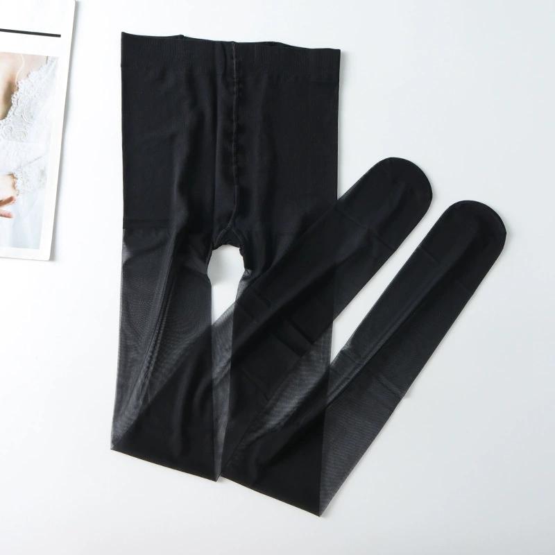 

10D Super High Elasticity Nylon Pantyhose Women Sexy Ultra Thin Breathable Intimate Underwear Anti-Hook Transparent Tights XL чорний