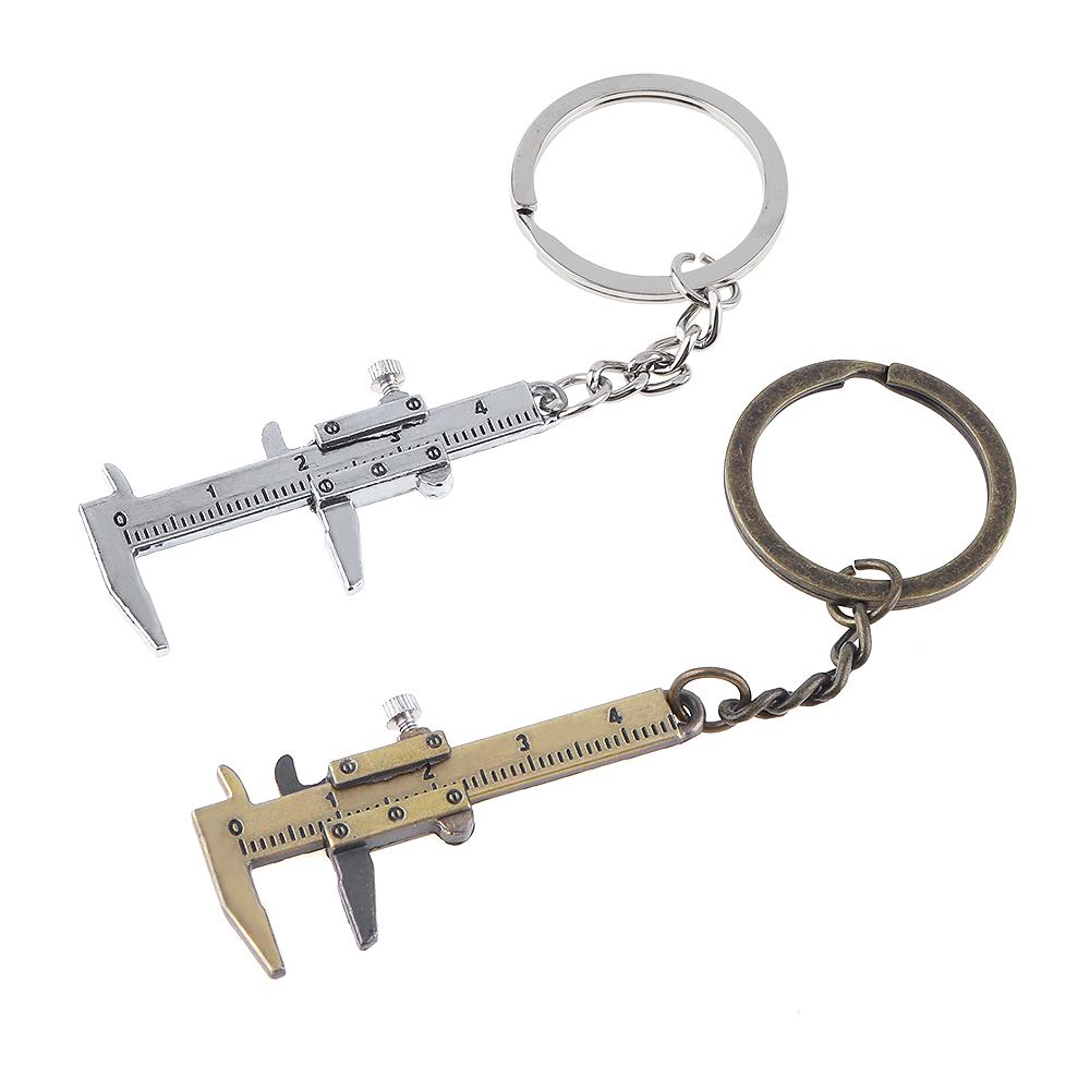 Silver BTMB 2pcs Mini Vernier Caliper Tool Sliding Key Holder Rings Keychain 40mm Silver BTMB 2pcs Mini Vernier Caliper Tool Sliding Key Holder Rings Keychain 40mm