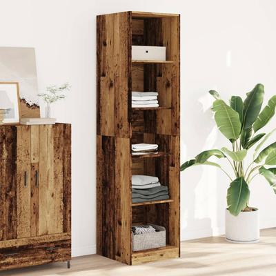 Vidaxl Wardrobe, Old Wood, 50X50X200 Cm, Wood-Based Material