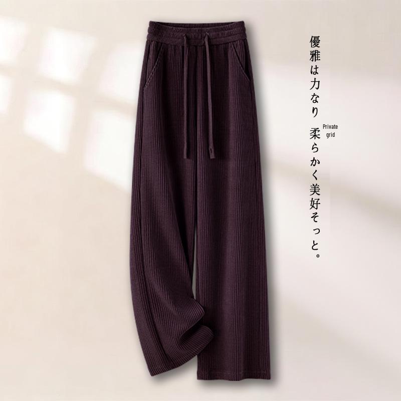 

Corduroy Wide-Leg High-Waisted Pants for Women - Ribbed, Loose, Velvet-Feel, Seasonal Wear 2025. 31/3XL for 135-145 lbs
