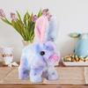 Electric Jumping Plush Rabbit Toy Hopping Ears Nose Moving Bunny Plushie Toddlers Boys Girls Interactive Simulation Stuffed Animal Toy with Sound