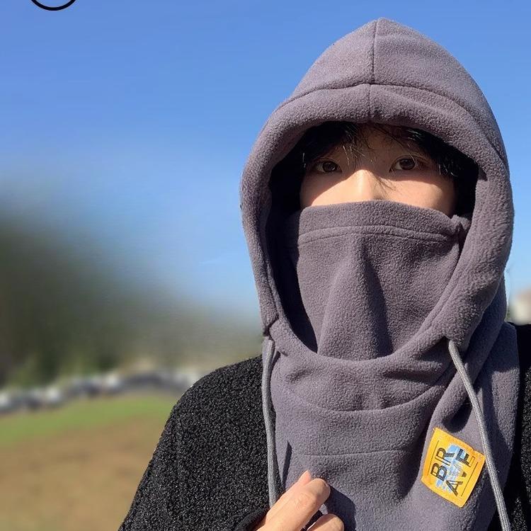 Men's Hats  Warm Pullover Hats Cold proof and Velvet Neck Protection Scarfs Outdoor Riding  Versatile Women's Ear Protection