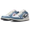 Jordan Air Jordan 1 Abrasion Resistant Slip Resistant Low top Vintage Basketball Shoes Men's Marine Blue HM3711-144(Team181-)
